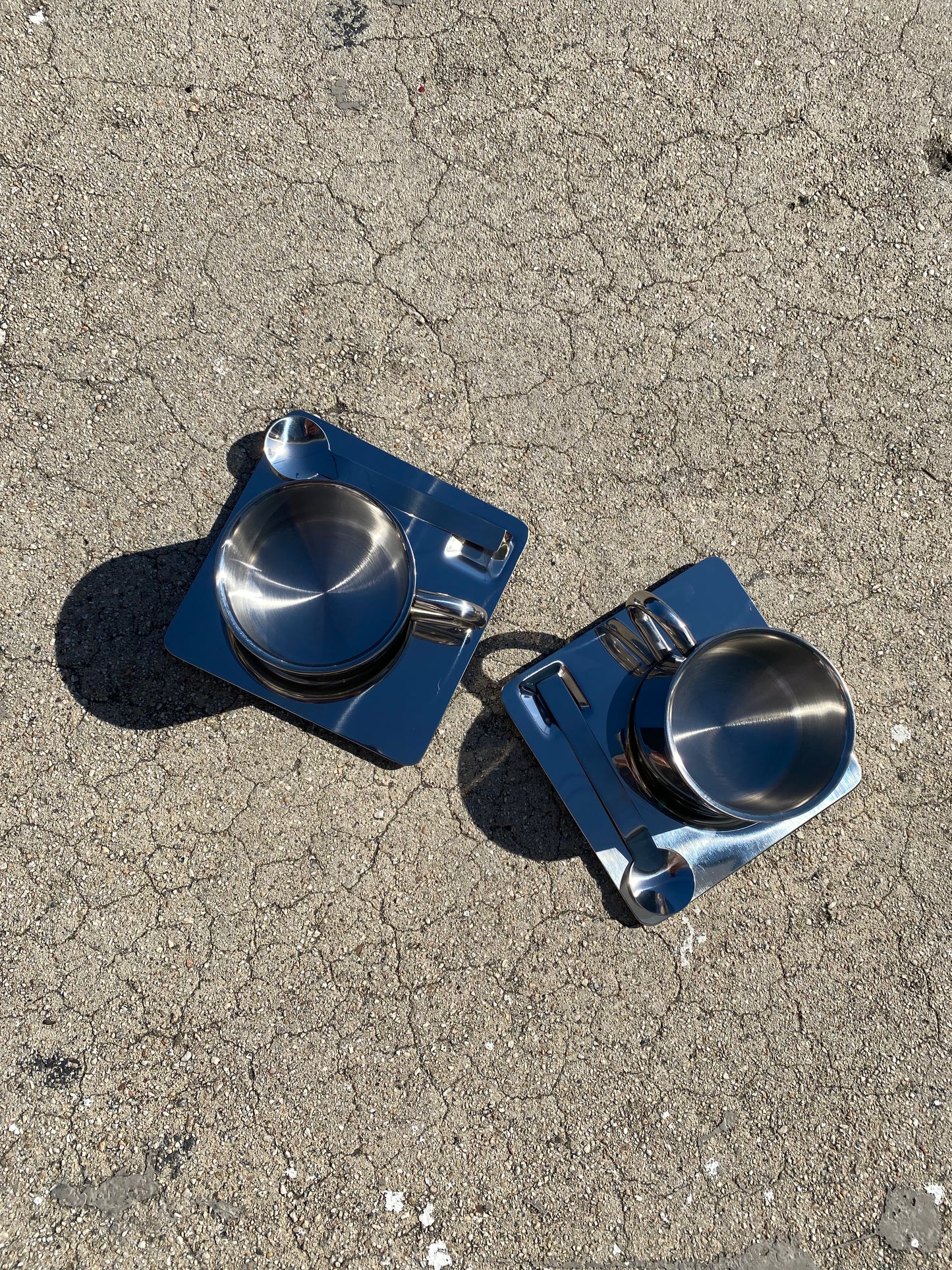 Brutalist Stainless Steel Coffee Cup Set