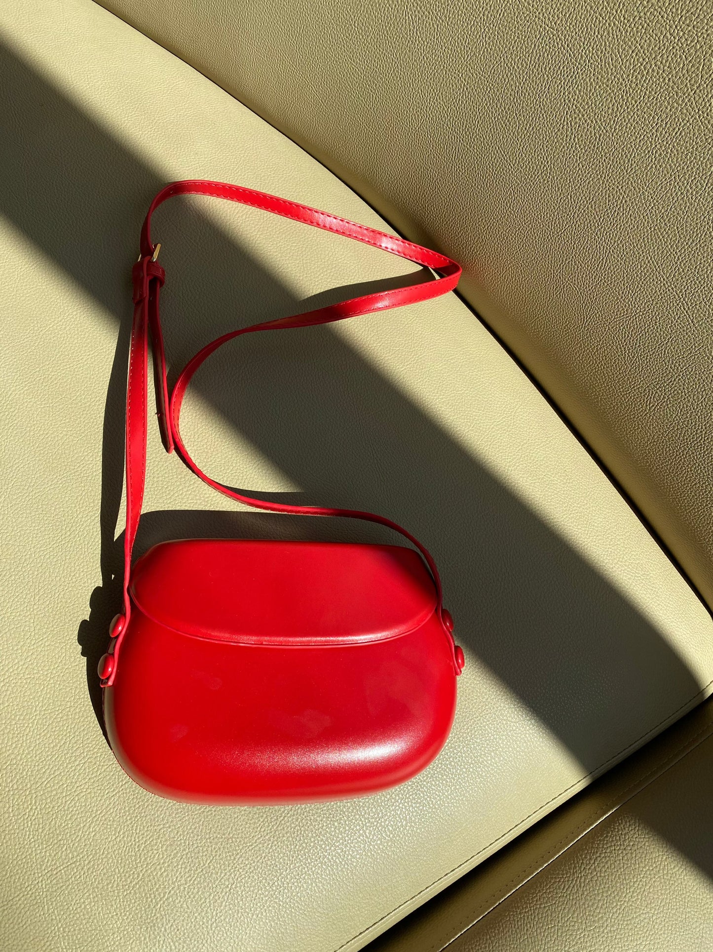 Vegan Leather Saddle Shoulder Bag