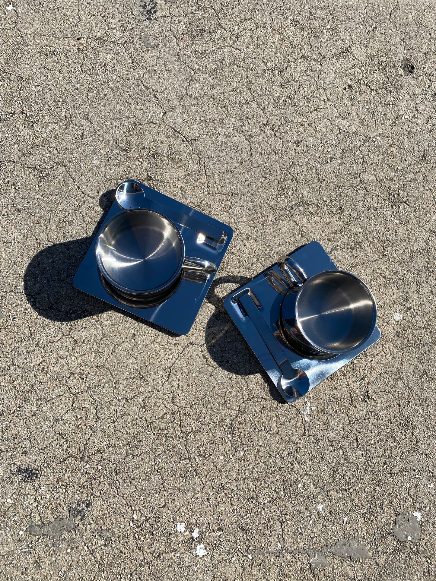 Brutalist Stainless Steel Coffee Cup Set