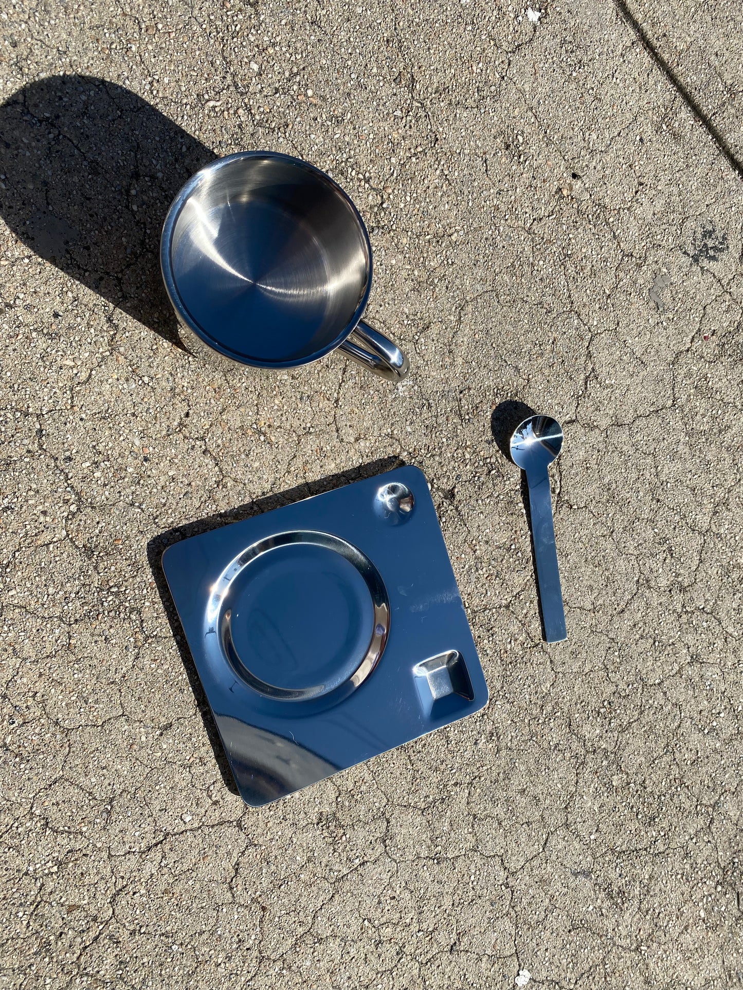 Brutalist Stainless Steel Coffee Cup Set