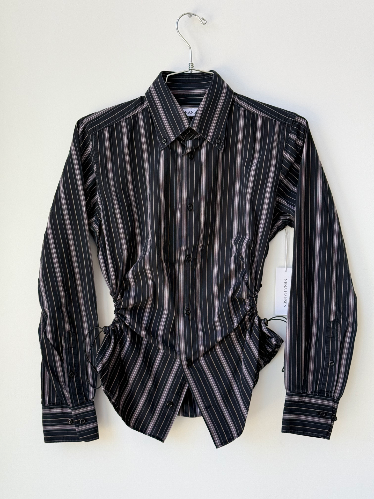 Nena Hansen black pinstripes shirt