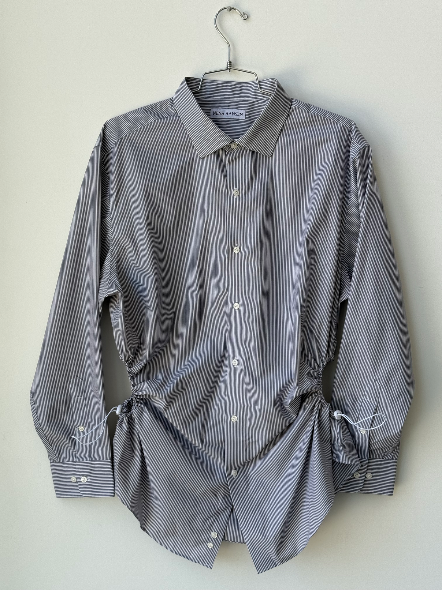 Nena Hansen striped white and blue shirt