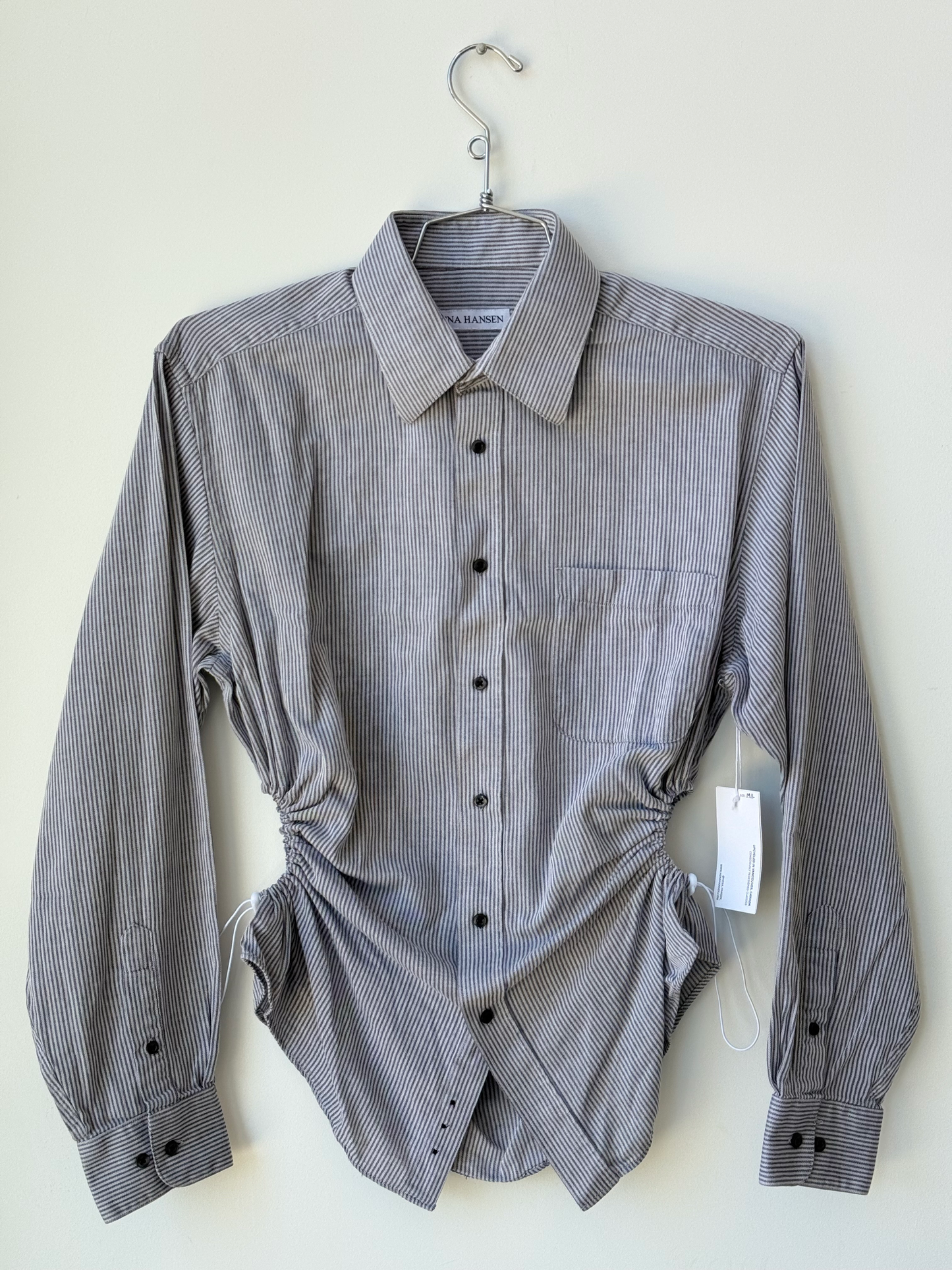Nena Hansen grey striped shirt
