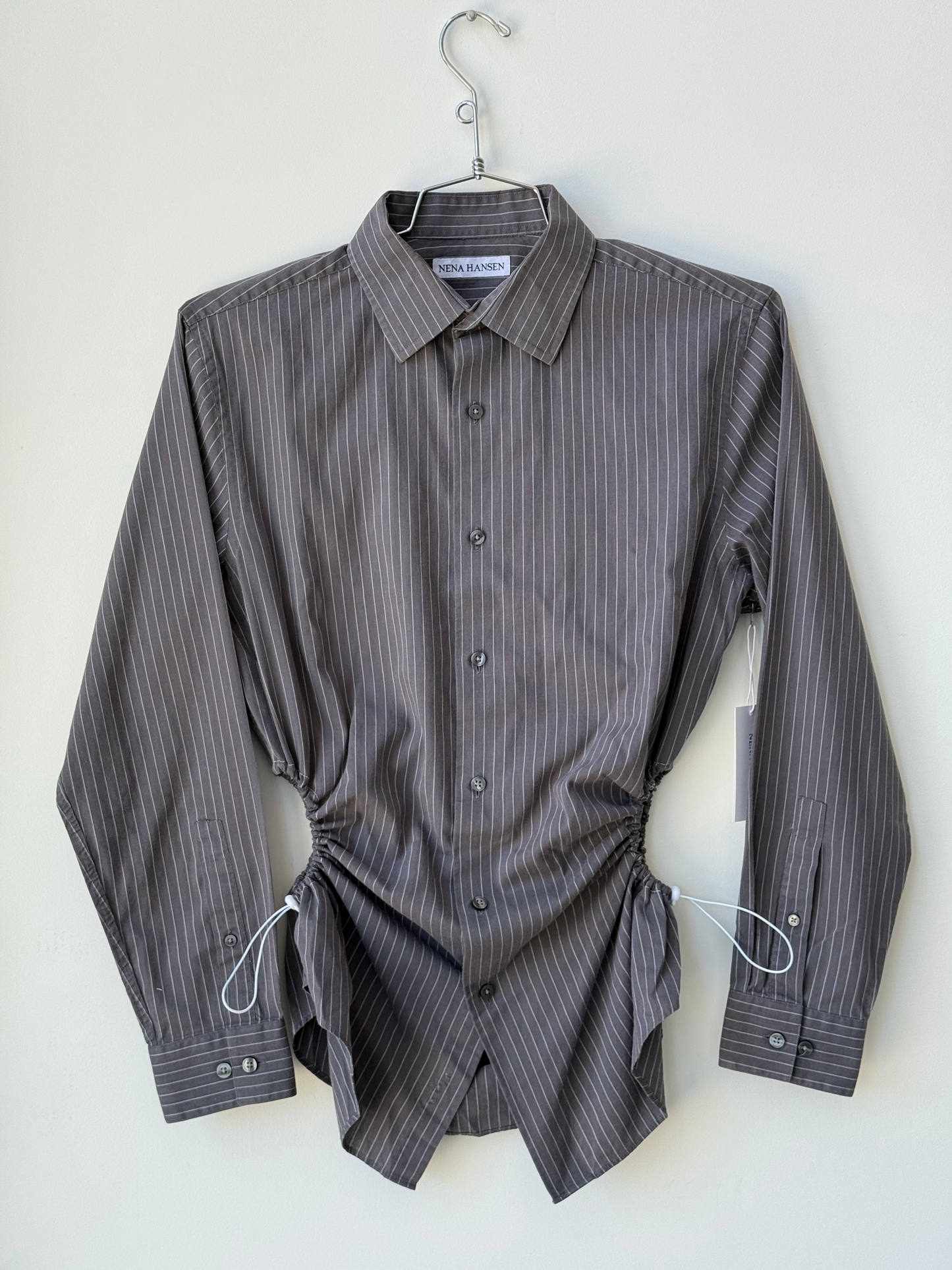 Nena Hansen grey striped shirt