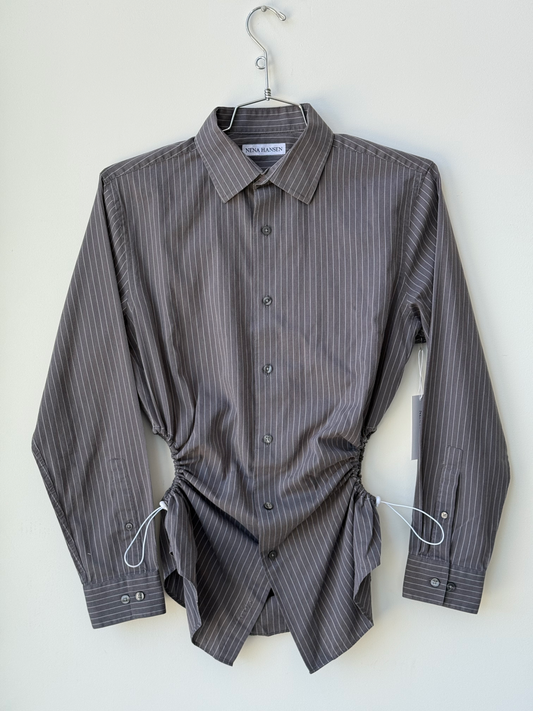 Nena Hansen grey striped shirt