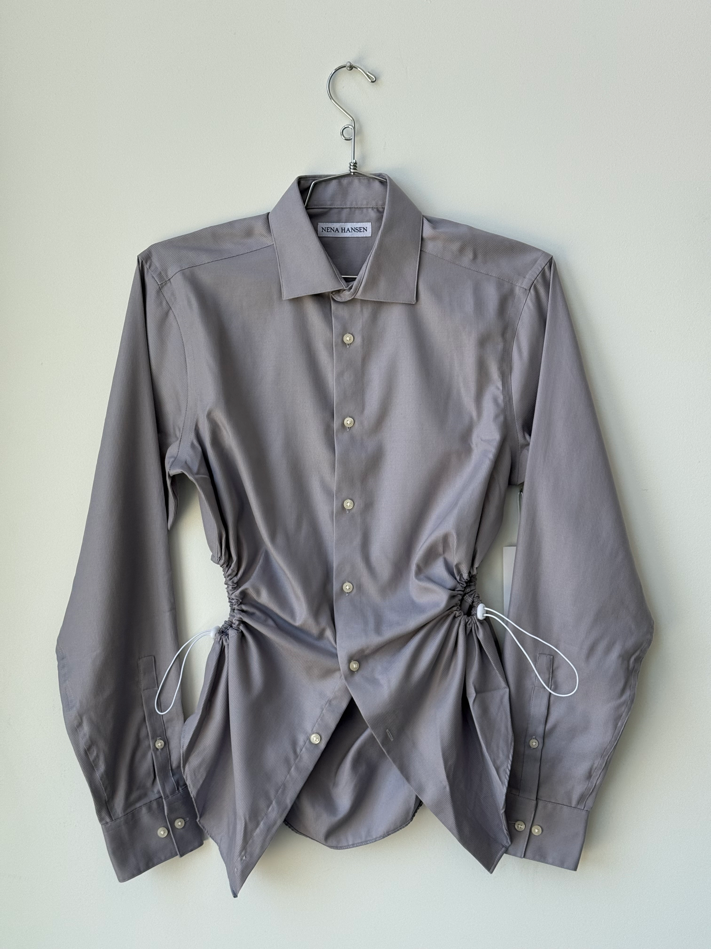 Nena Hansen blushed grey striped shirt