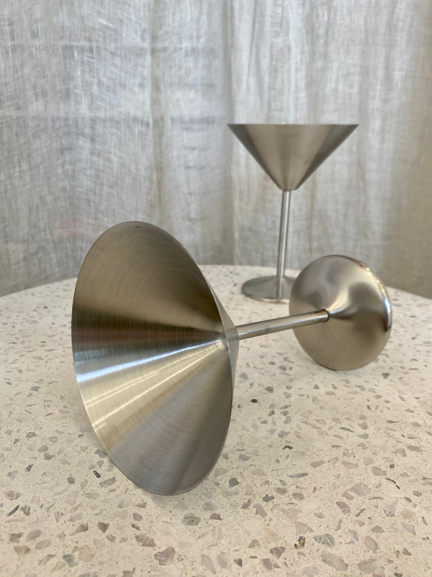 Stainless steel martini glasses