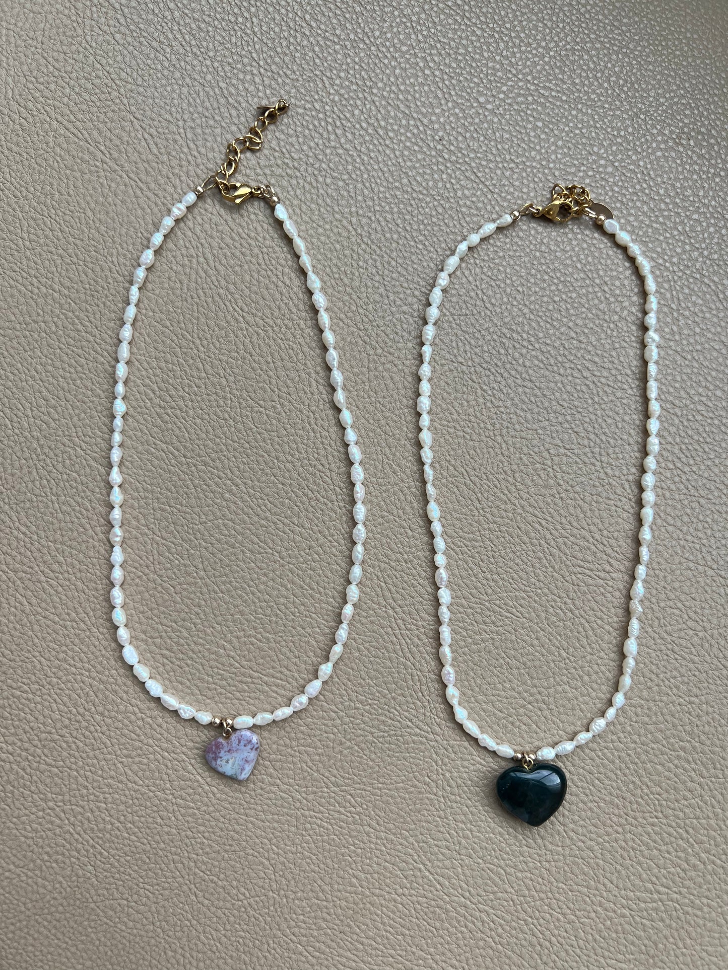 KARO KORU GEMSTONE MINI HEART PENDANT NECKLACE