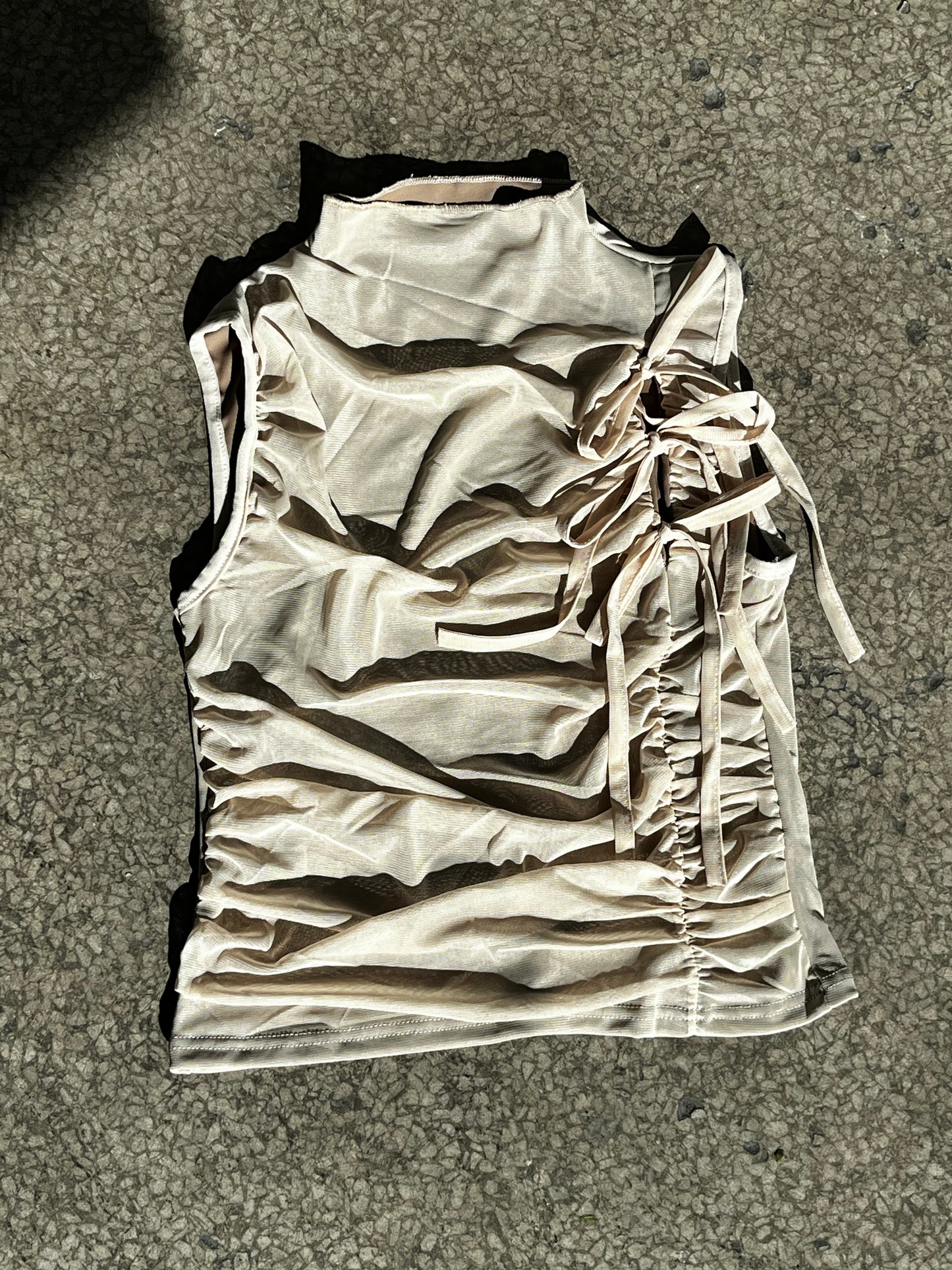 Ruched tank with bows