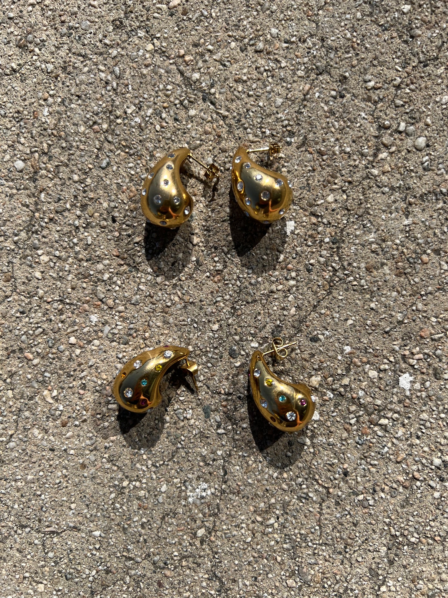 Gold-Tone Pavé Earrings