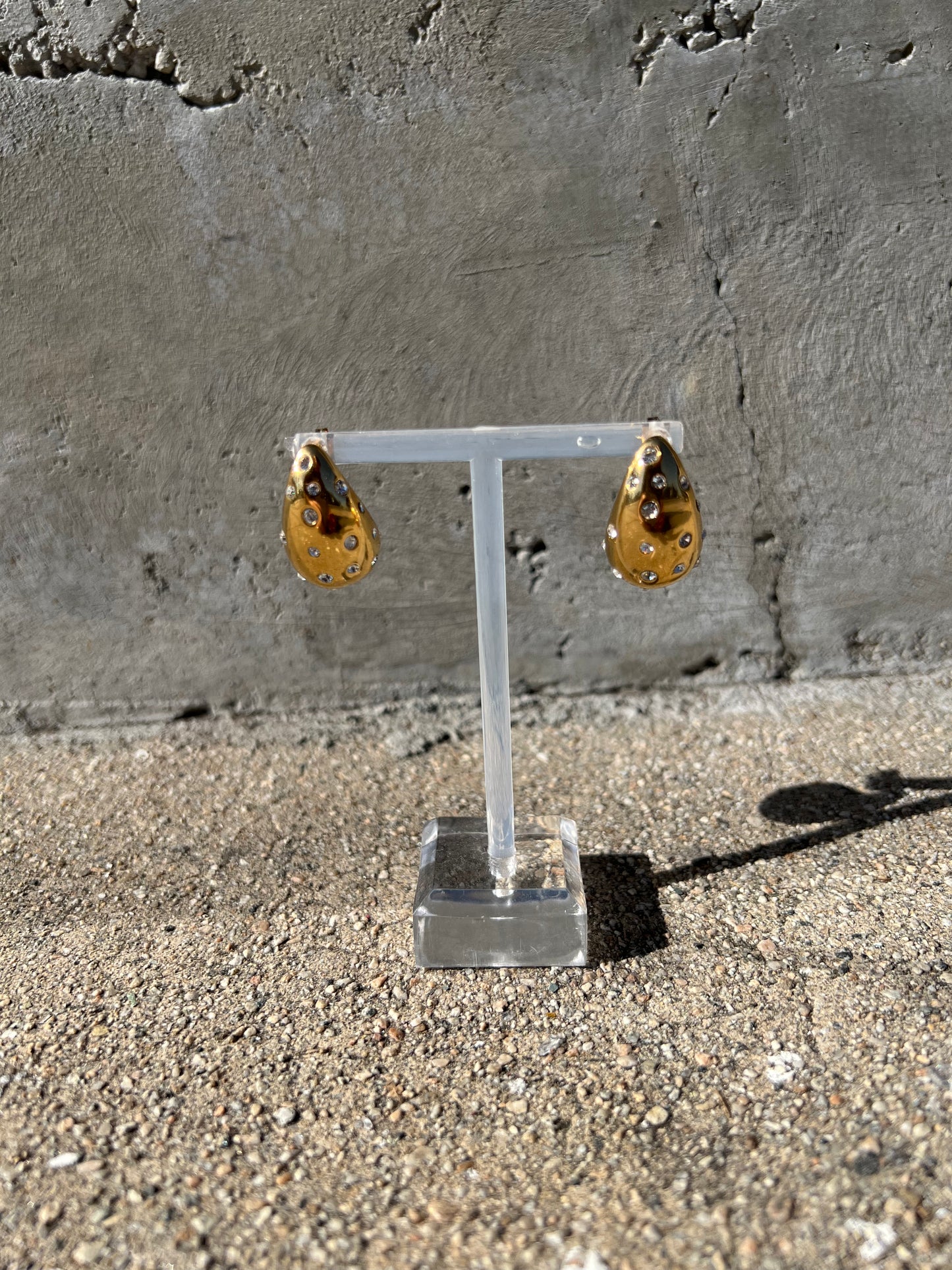 Gold-Tone Pavé Earrings