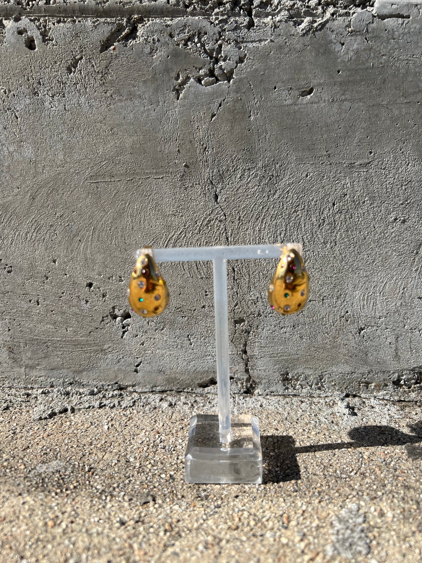 Gold-Tone Pavé Earrings