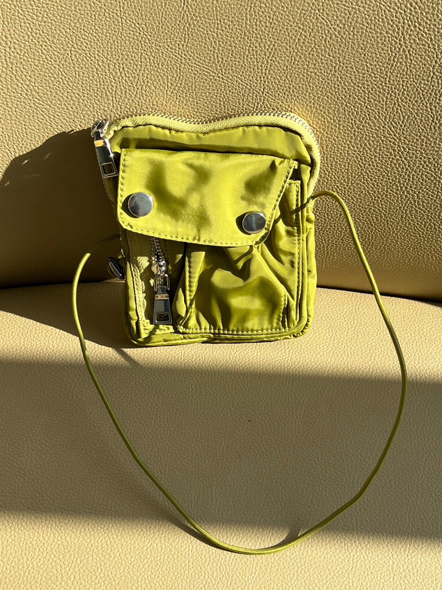 Avocado Green Two Pocket Bag
