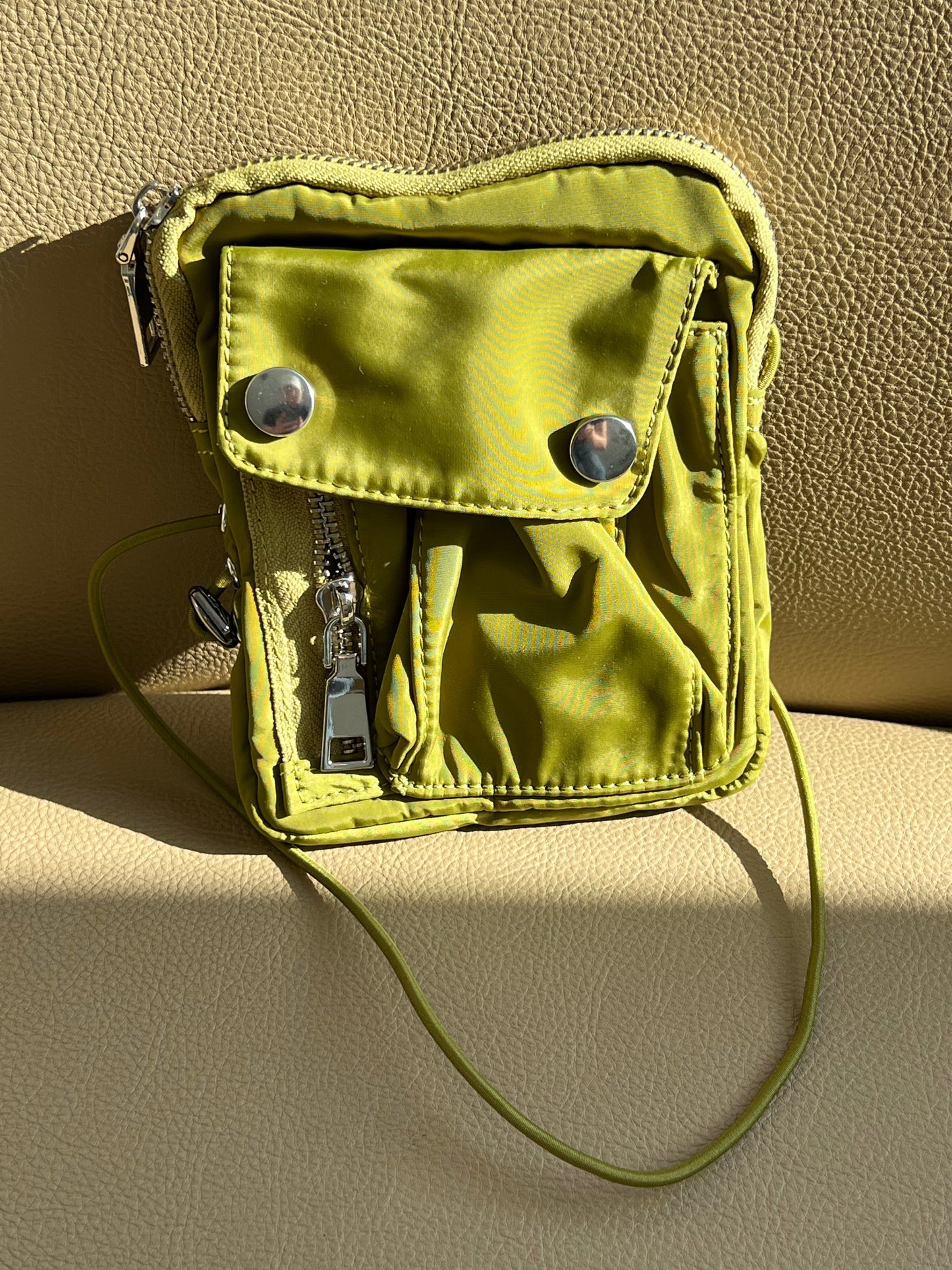 Avocado Green Two Pocket Bag