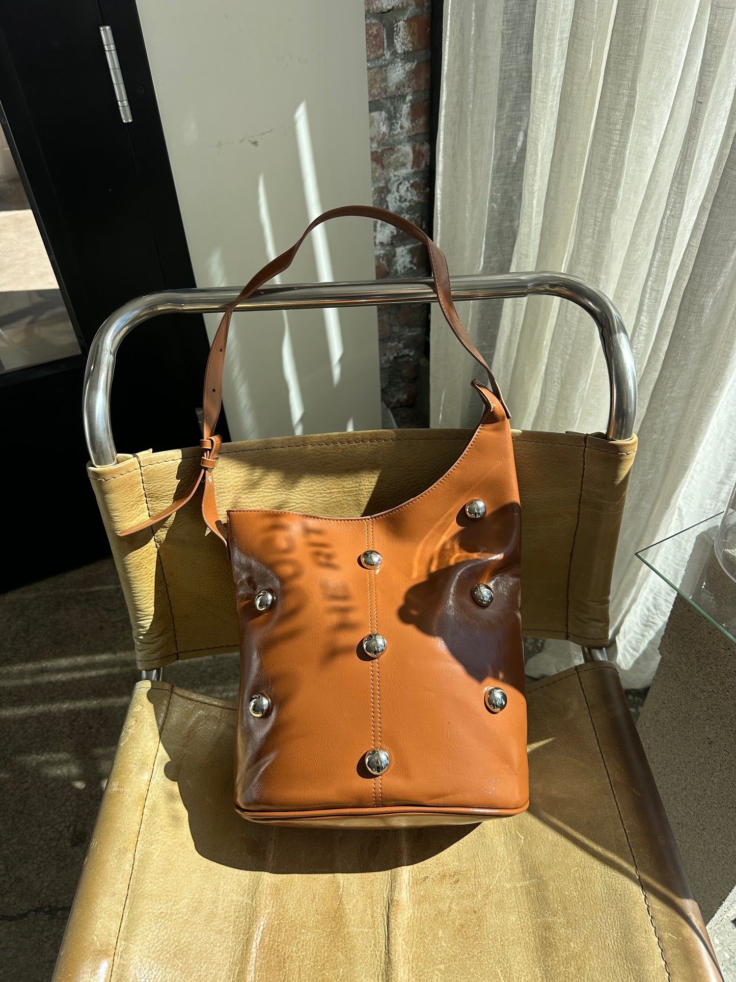Asymmetrical Studded Bag