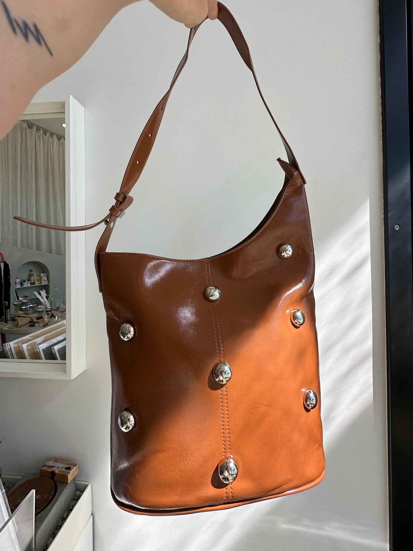 Asymmetrical Studded Bag