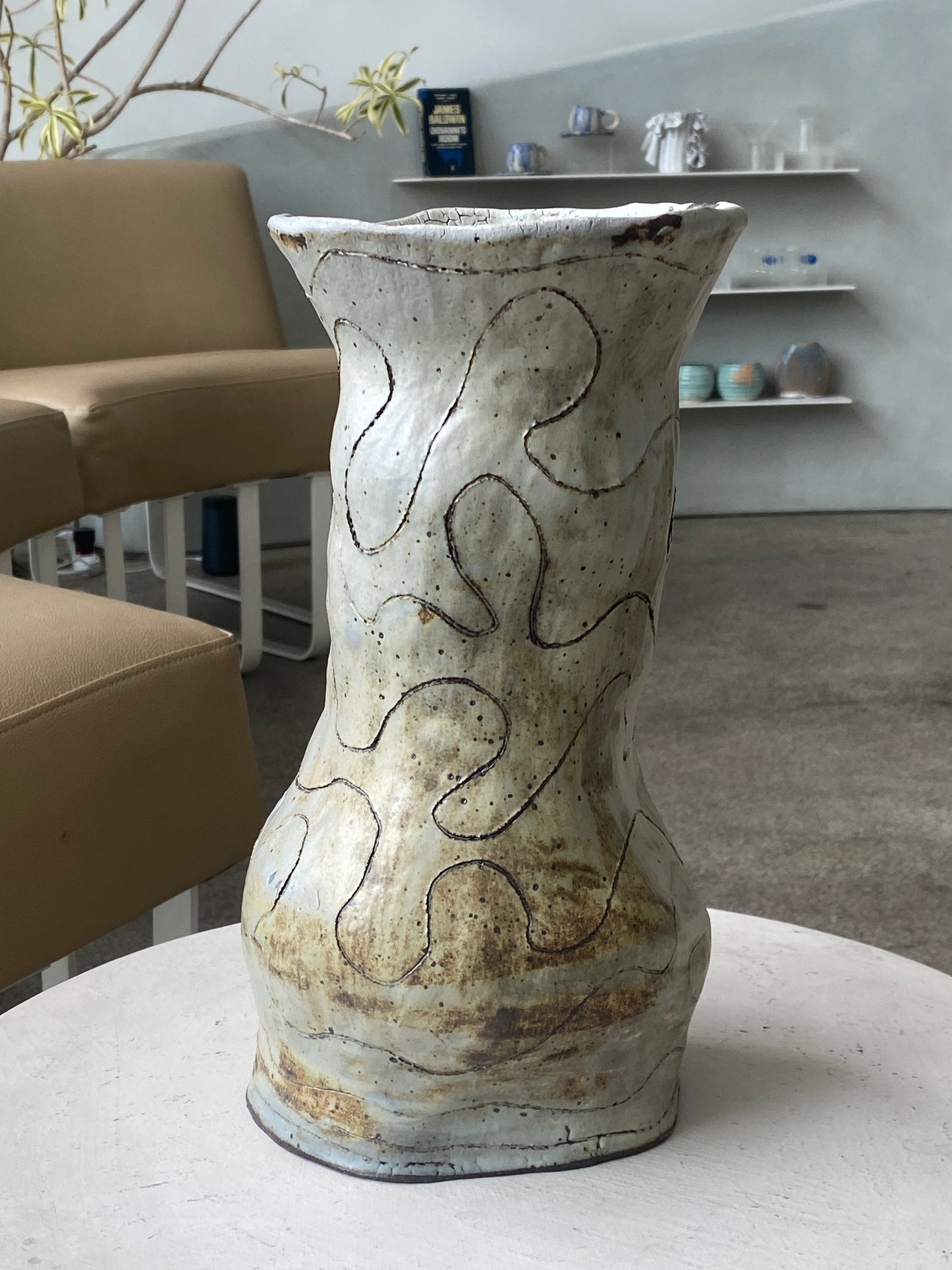 Cream ceramic vase bt Alexandra Gibbs