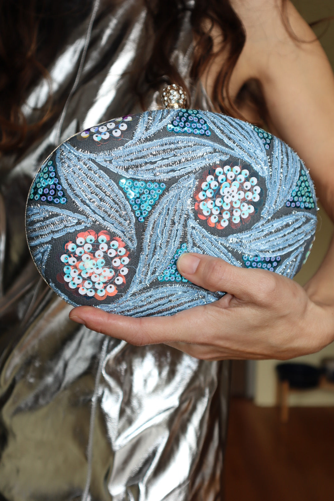 Sequin Clutch Crossbody Bag