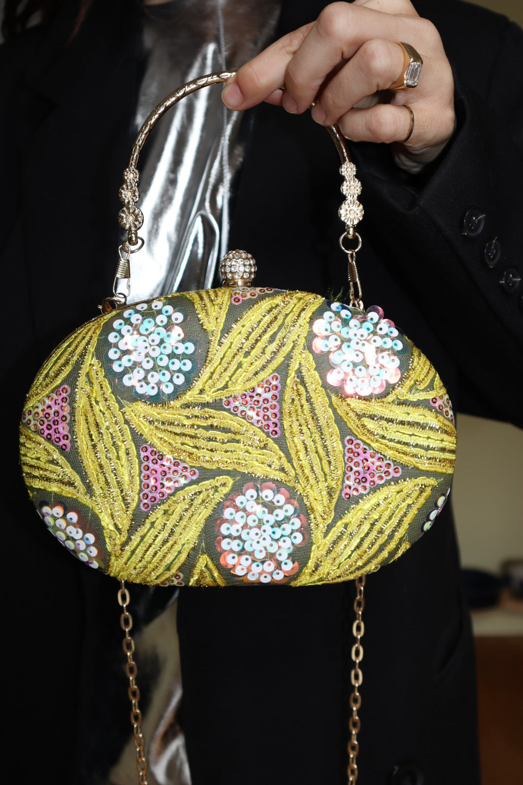 Sequin Clutch Crossbody Bag