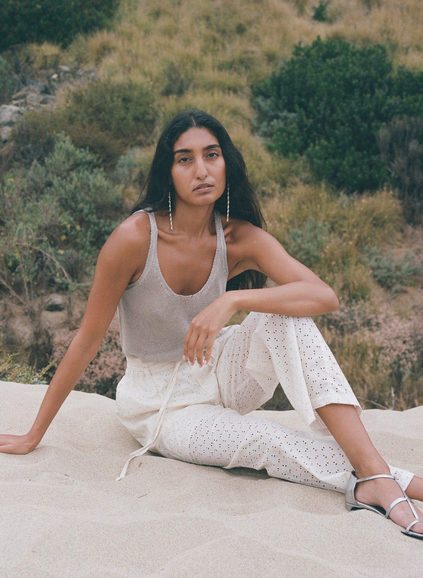 Clarice Geo Cotton Eyelet Pant -Pari Desai