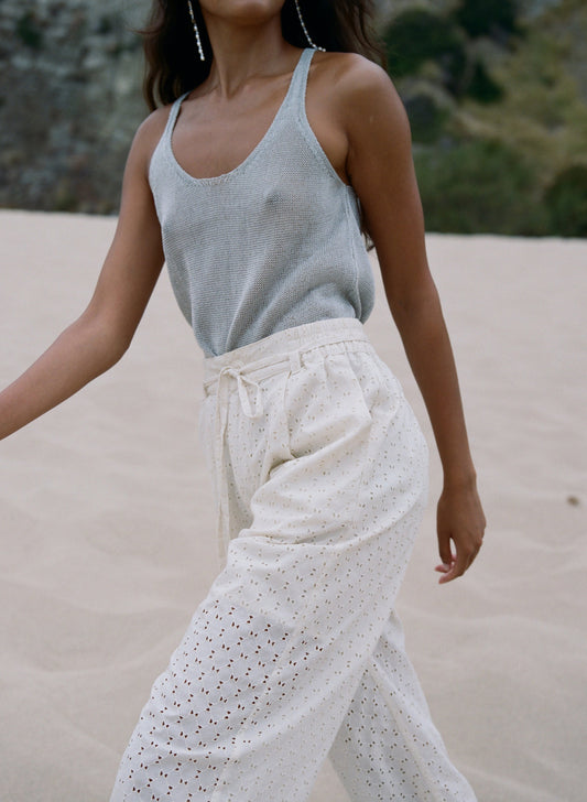 Clarice Geo Cotton Eyelet Pant -Pari Desai