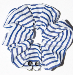 KKCo Pierced scrunchie in striped sea