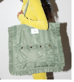 KKCo utility tote bag in sage nylon satin