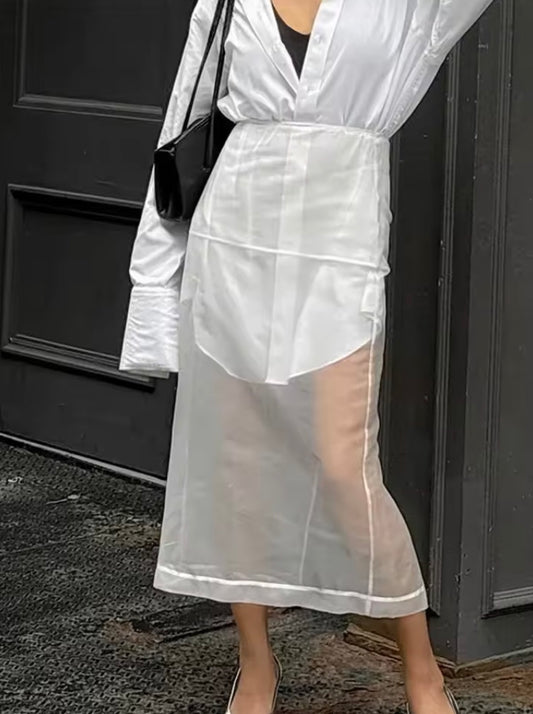 White Sheer Slip Skirt
