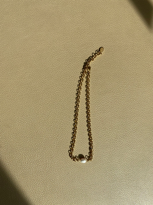 KARO KORU Pearl X Gold Rolo Necklace