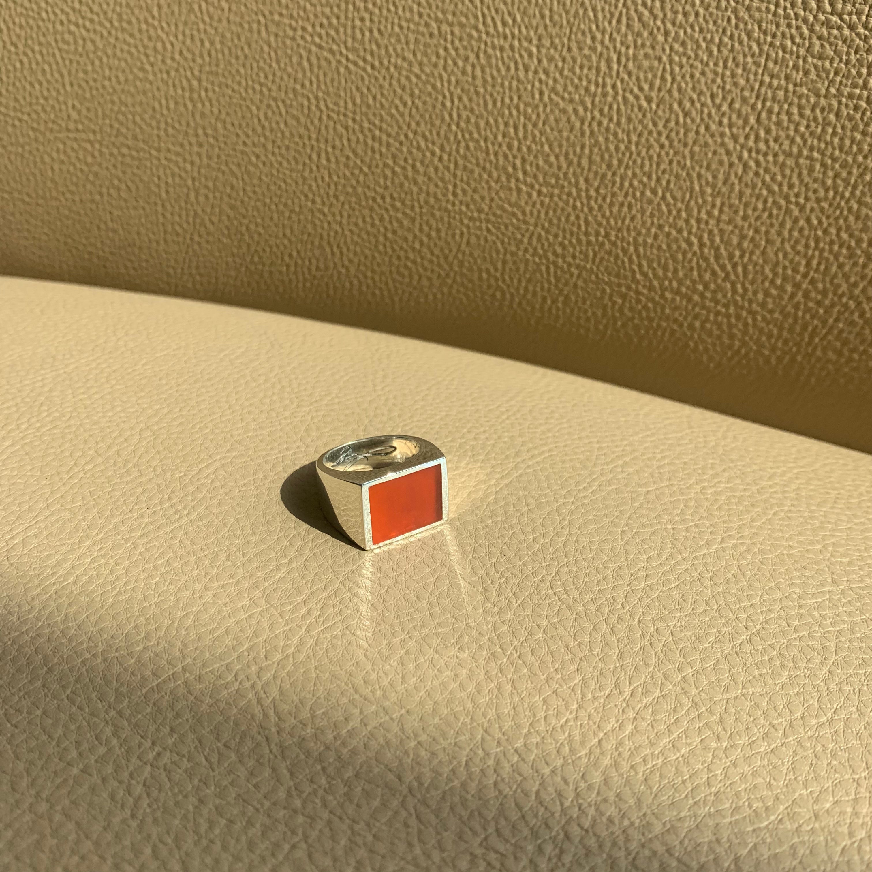 Legier Signet Ring - Silver + Carnelian – NOTO Los Angeles Flagship