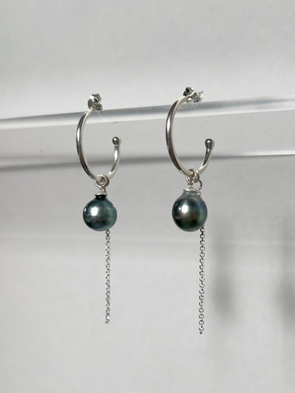 Jihye-Tahitian Pearl Hoop Earrings