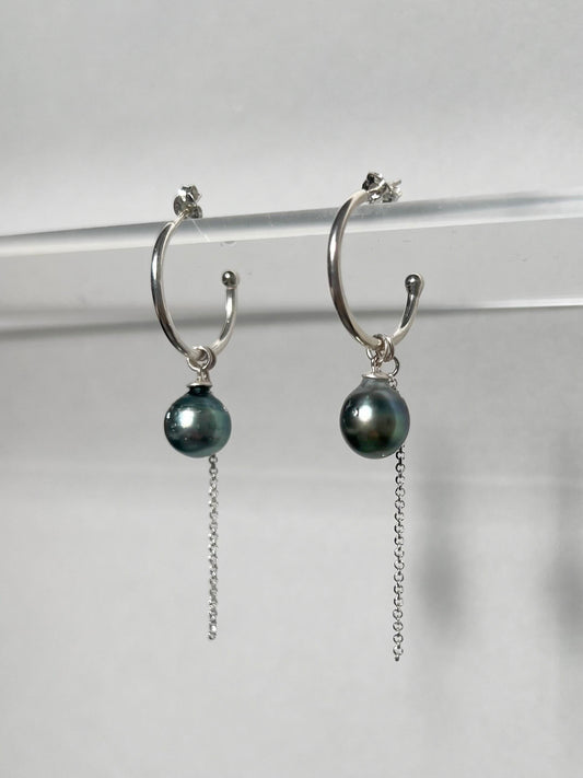Jihye-Tahitian Pearl Hoop Earrings