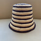 Clyde Opia Hat in Cream Tan and Brown Stripe Toquilla Straw