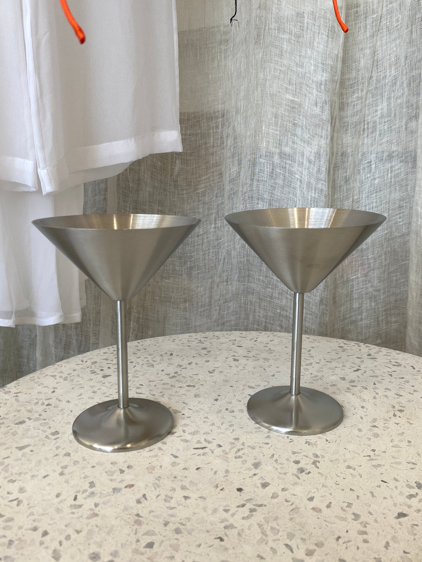 Stainless steel martini glasses