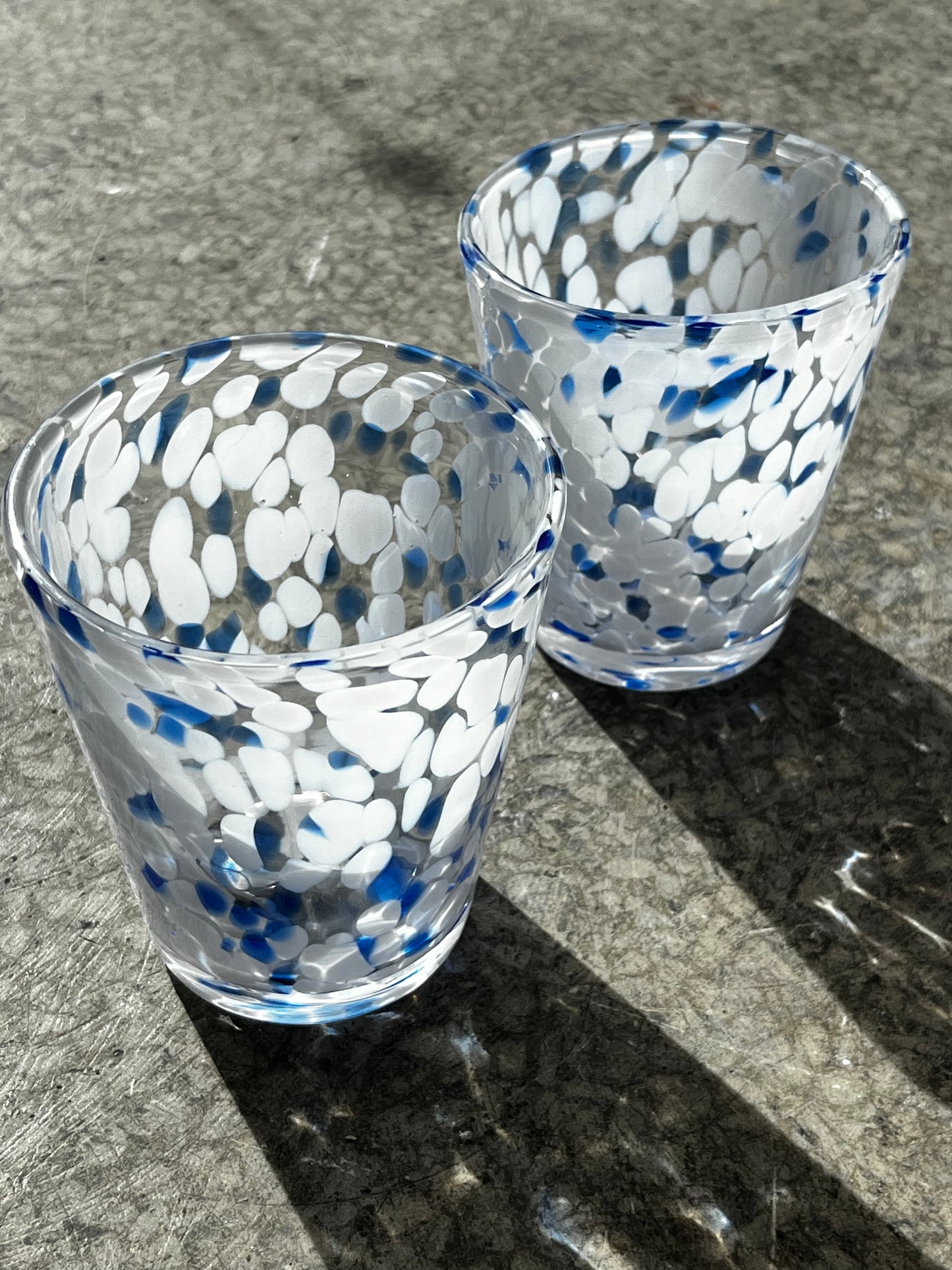 Venetian blown glass cup set