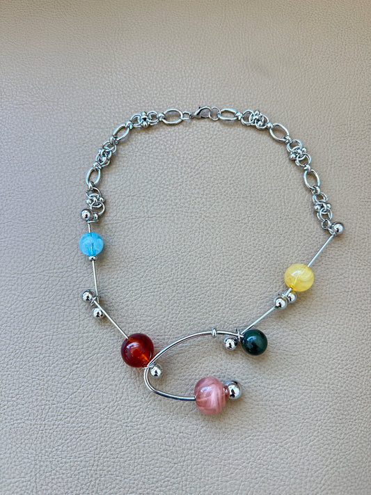 Metal + Bead Necklace