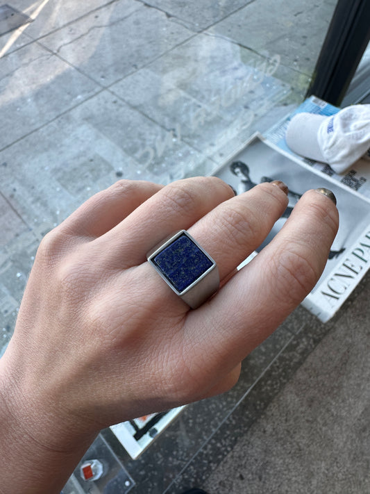 Blue stone Signet ring - Stainless Steel