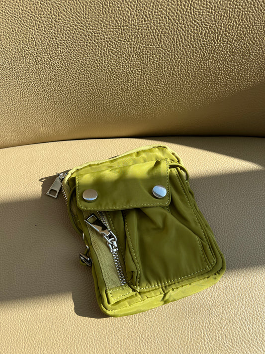 Avocado Green Two Pocket Bag