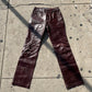 Oxblood Vintage Y2K Leather Pants