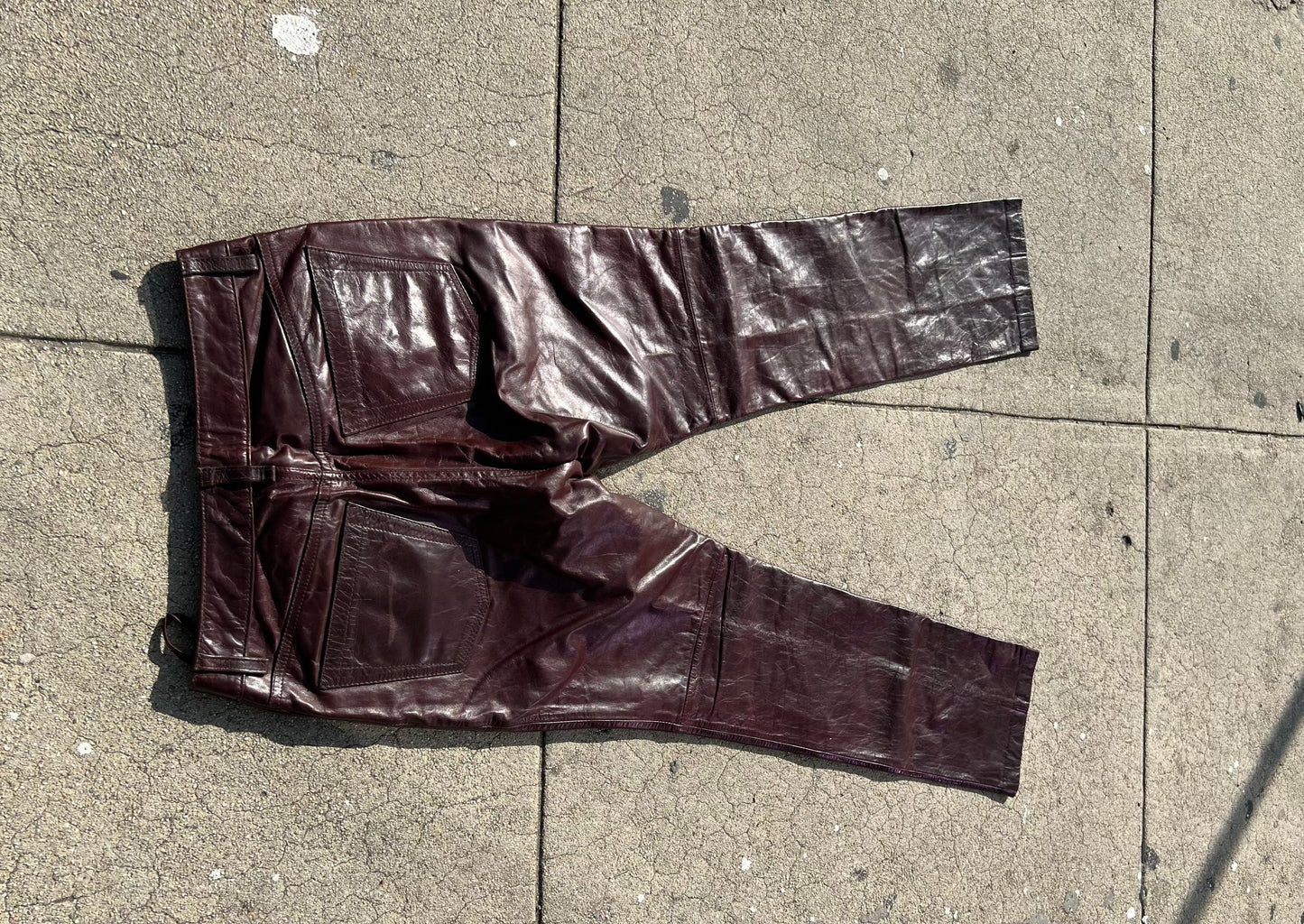 Oxblood Vintage Y2K Leather Pants