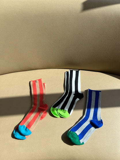 Color Blocked Stripe Socks