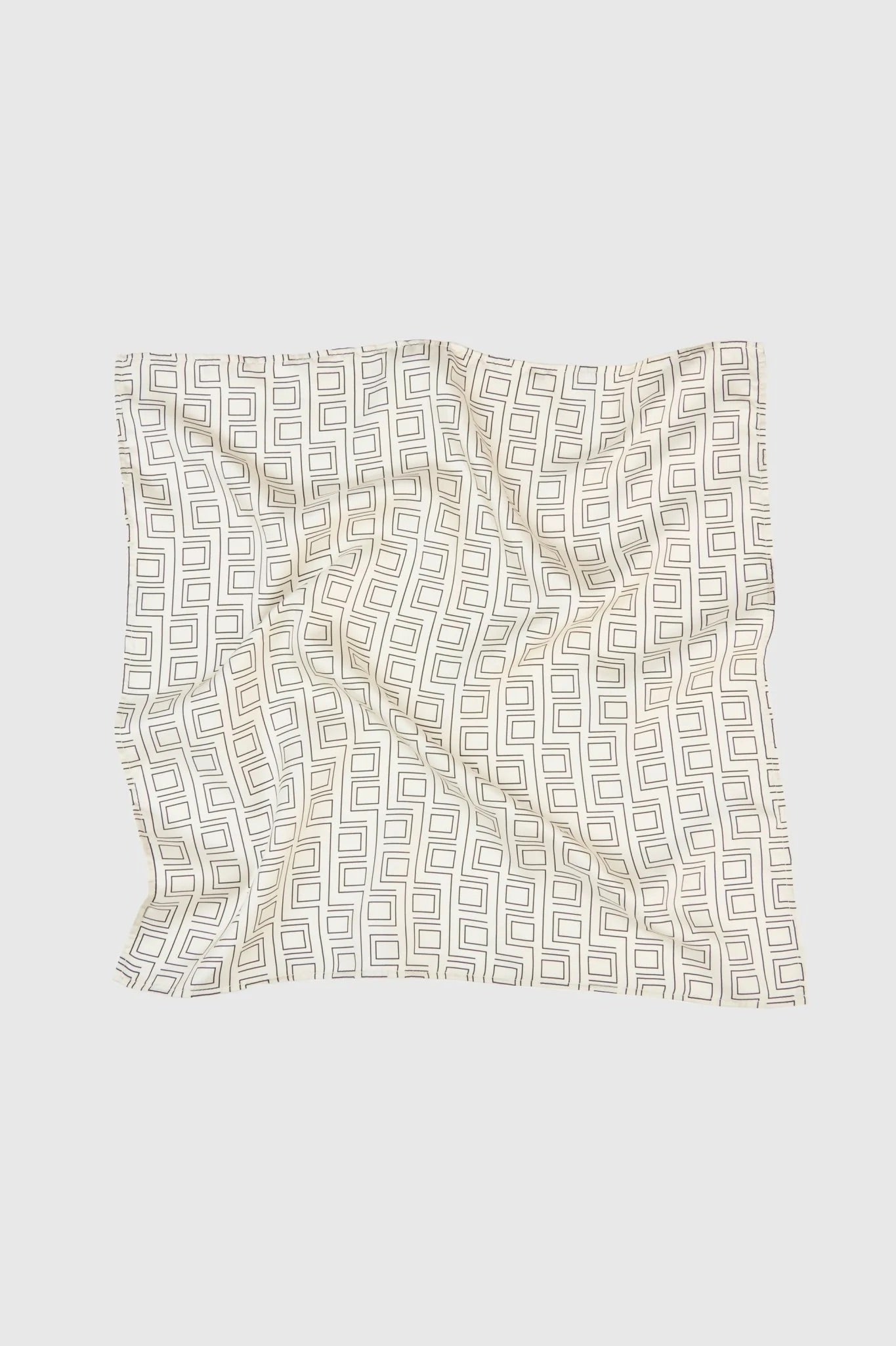 Monogram silk scarf in soft white