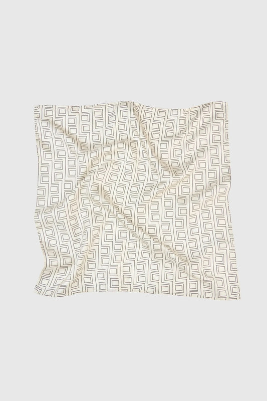 Monogram silk scarf in soft white