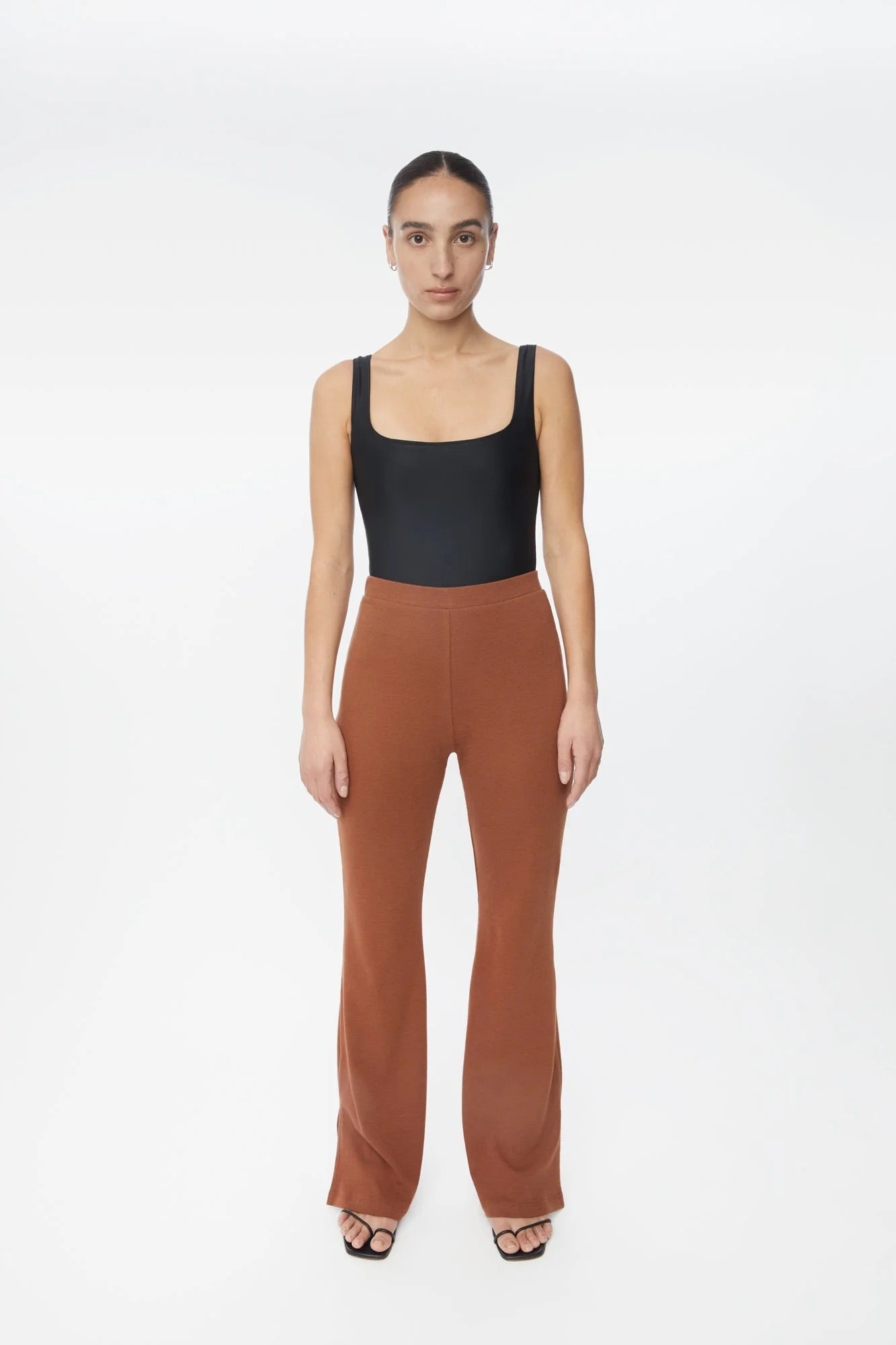 Wool blend knit pants