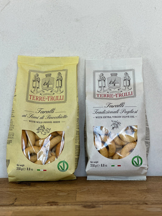 Terre Dei Trulli Taralli Pugliesi Assorted  -250 g | Healthy Snack for a Delicious Meal | Healthy Snacks