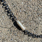 KARO KORU Pearl X Steel Rolo Necklace with Long Pearl