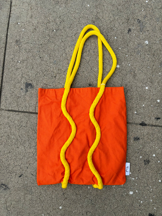 Wibby Wobbly Rope Tote by MÅLA Studio - Orange and Yellow