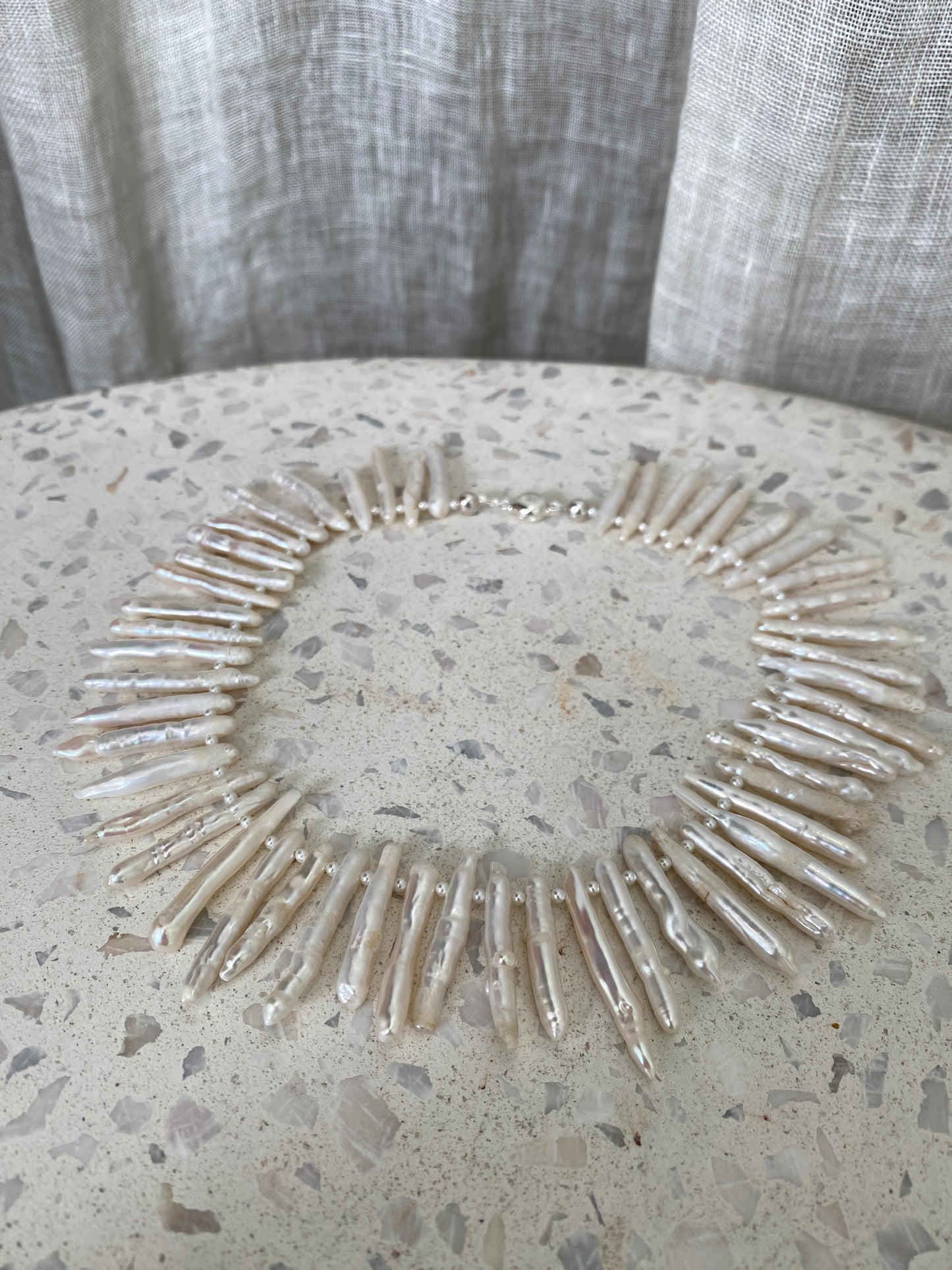Poor Baby biwa pearls necklace