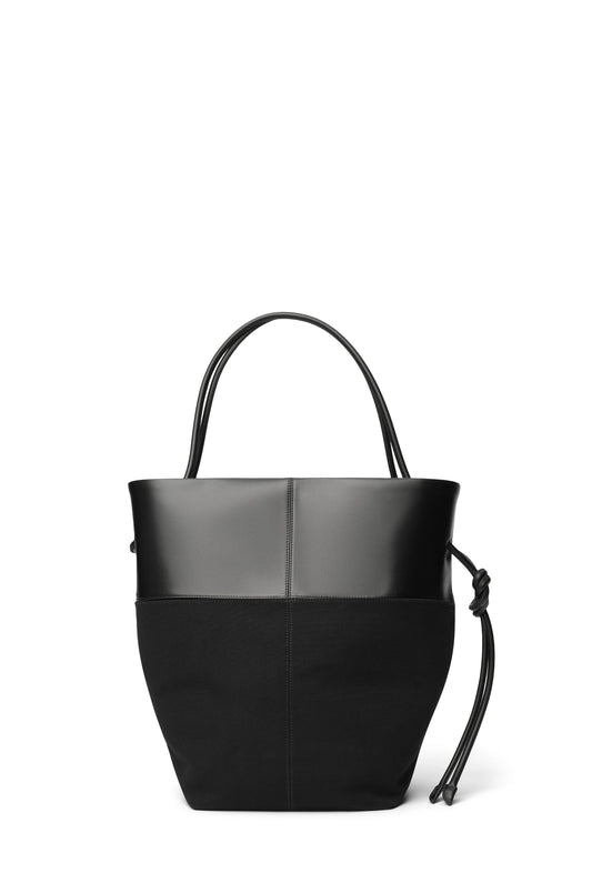 Calla Tote - Black Leather / Canvas-Pari Desai