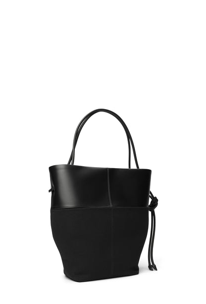 Calla Tote - Black Leather / Canvas-Pari Desai